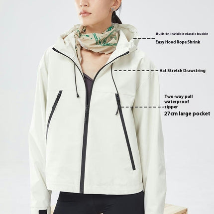 Women's Outdoor Short Jacket - Windproof and Waterproof Cycling and Hiking Clothing