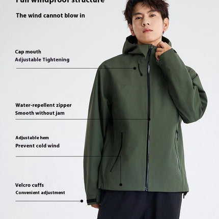 Three-proof Jacket for Men and Women Outdoor Sports Hooded Waterproof Mountaineering Clothing