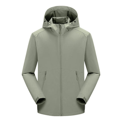 Outdoor One-Piece Jacket Men - Windproof and Waterproof Hooded Windbreaker Jacket