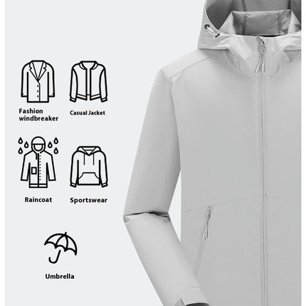 Outdoor One-Piece Jacket Men - Windproof and Waterproof Hooded Windbreaker Jacket