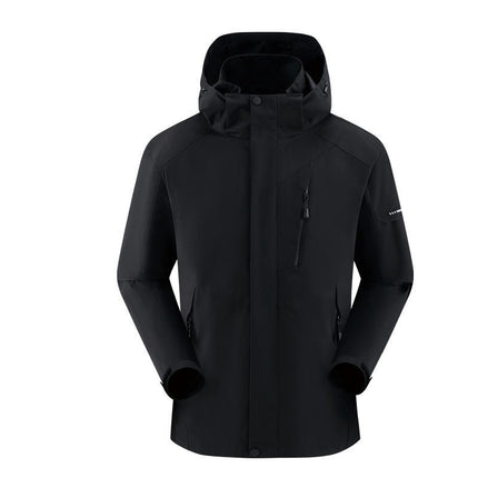 Men's Fleece Jacket with Detachable Down Liner for Outdoor Hiking, Windproof and Waterproof 1