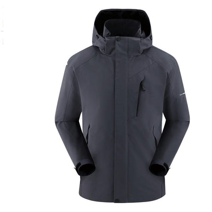 Men's Fleece Jacket with Detachable Down Liner for Outdoor Hiking, Windproof and Waterproof 1