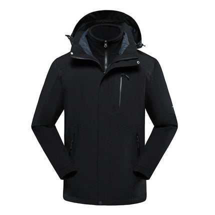 Outdoor Mountaineering Clothing 3-in-1 Jacket 2 Pieces Detachable Windproof and Waterproof