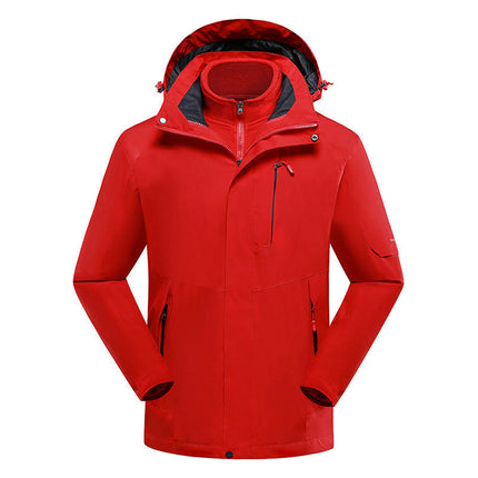 Outdoor Mountaineering Clothing 3-in-1 Jacket 2 Pieces Detachable Windproof and Waterproof