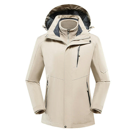 Outdoor Mountaineering Clothing 3-in-1 Jacket 2 Pieces Detachable Windproof and Waterproof
