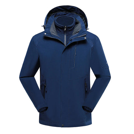 Outdoor Mountaineering Clothing 3-in-1 Jacket 2 Pieces Detachable Windproof and Waterproof