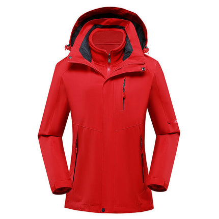 Outdoor Mountaineering Clothing 3-in-1 Jacket 2 Pieces Detachable Windproof and Waterproof