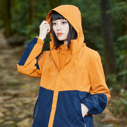 Men's Outdoor Waterproof Warm Women's Jacket Three-in-One Two-piece Set Silver Fox Velvet Liner