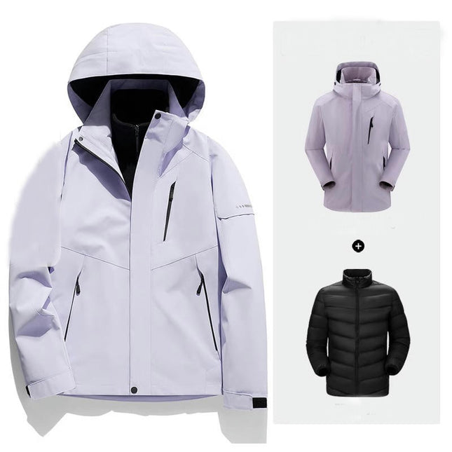 Men's and Women's Three-in-one Jacket Windproof and Waterproof Outdoor Snowboard Jacket 1