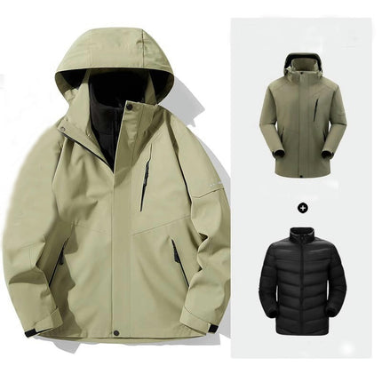 Men's and Women's Three-in-one Jacket Windproof and Waterproof Outdoor Snowboard Jacket