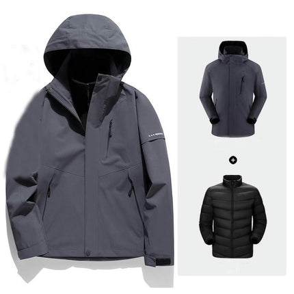 Men's and Women's Three-in-one Jacket Windproof and Waterproof Outdoor Snowboard Jacket