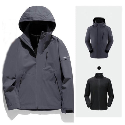 Men's and Women's Three-in-one Jacket Windproof and Waterproof Outdoor Snowboard Jacket