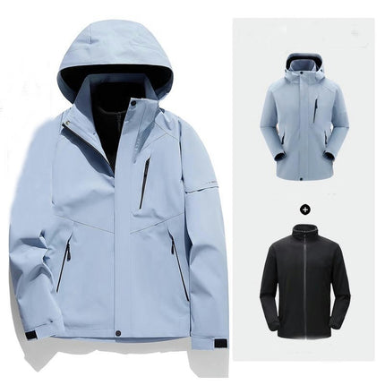 Men's and Women's Three-in-one Jacket Windproof and Waterproof Outdoor Snowboard Jacket 2