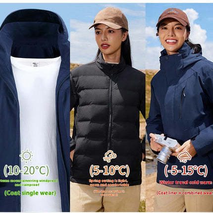 Men's and Women's Three-in-one Jacket Windproof and Waterproof Outdoor Snowboard Jacket
