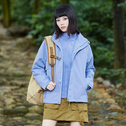 Outdoor Jacket Men's Waterproof and Anti-fouling Jacket Women's Jacket 3 in 1 Two-piece Set