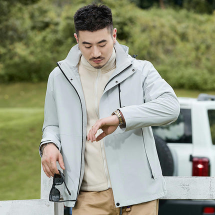 Outdoor Jackets for Men and Women - Autumn and Winter Three-in-One Removable Windproof Fleece Jacket 1