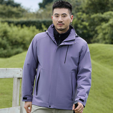 Outdoor Jackets for Men and Women - Autumn and Winter Three-in-One Removable Windproof Fleece Jacket 1
