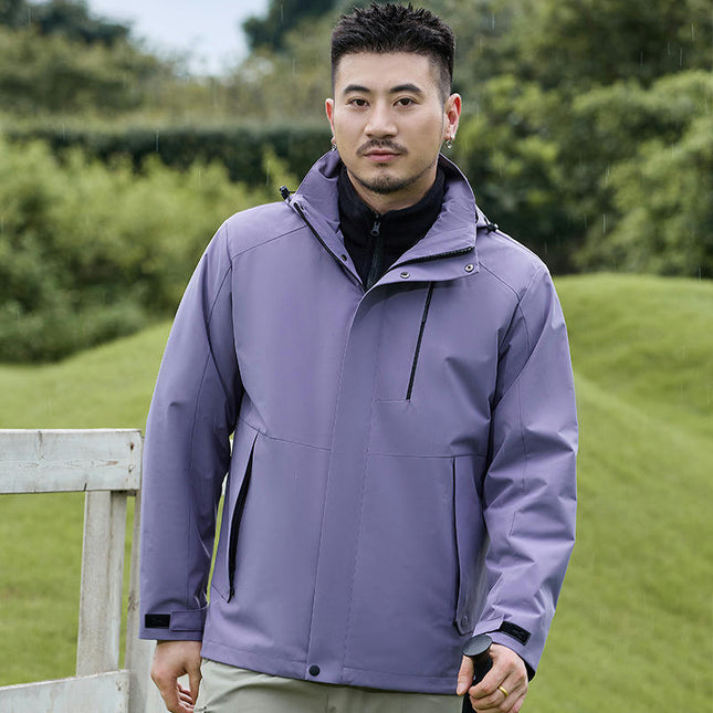 Outdoor Jackets for Men and Women - Autumn and Winter Three-in-One Removable Windproof Fleece Jacket 1