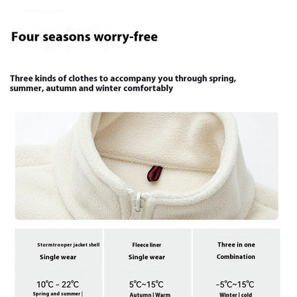 Outdoor Jackets for Men and Women - Autumn and Winter Three-in-One Removable Windproof Fleece Jacket 1