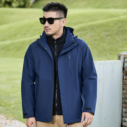 Outdoor Jackets for Men and Women - Autumn and Winter Three-in-One Removable Windproof Fleece Jacket 1
