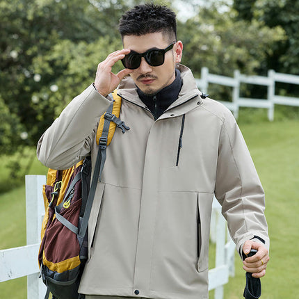 Outdoor Jackets for Men and Women - Autumn and Winter Three-in-One Removable Windproof Fleece Jacket 1