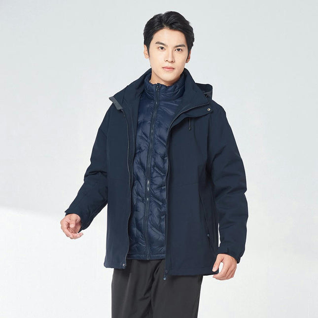 Women's 3-in-1 Jacket - Removable Down Liner Windproof and Rainproof Snowboard Jacket