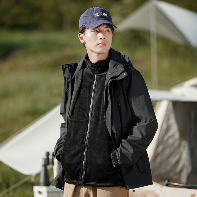 Men's and Women's Jackets 3 in 1 Outdoor Windproof and Rainproof Mountaineering Clothing 2