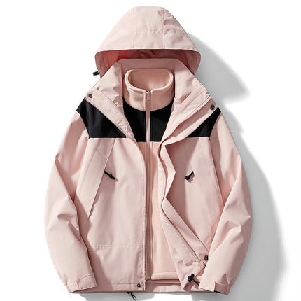 Men's and Women's Jackets 3 in 1 Outdoor Windproof and Rainproof Mountaineering Clothing