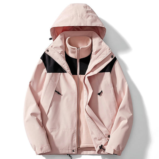 Men's and Women's Jackets 3 in 1 Outdoor Windproof and Rainproof Mountaineering Clothing