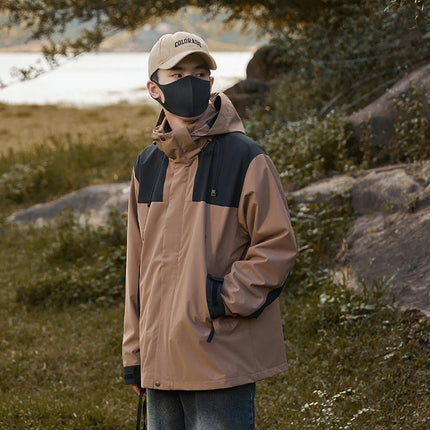3-in-1 Autumn and Winter 2-Piece Set Windproof and Waterproof Mountaineering Warm Jacket