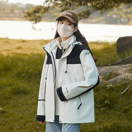 3-in-1 Autumn and Winter 2-Piece Set Windproof and Waterproof Mountaineering Warm Jacket