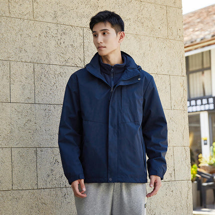 Men's 3 in 1Jacket Waterproof Windbreaker Running Cycling Golf Hiking Hood Coat