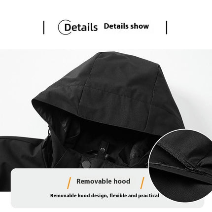 Men's 3 in 1Jacket Waterproof Windbreaker Running Cycling Golf Hiking Hood Coat