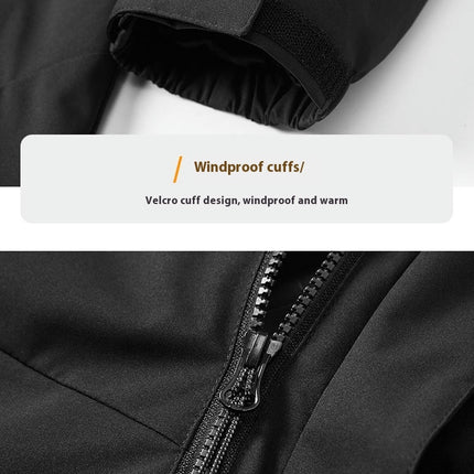 Men's 3 in 1Jacket Waterproof Windbreaker Running Cycling Golf Hiking Hood Coat
