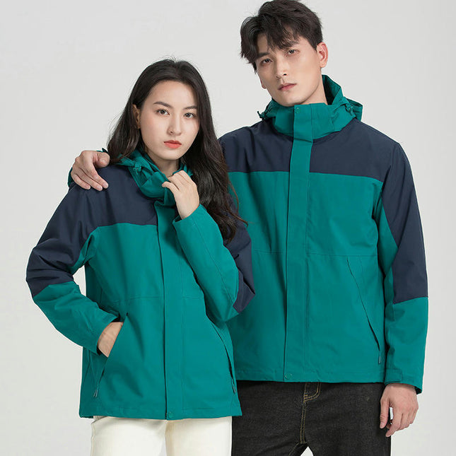Mens Winter Skiing Jacket 3 in 1 Waterproof Warm Snow Fleece Lining Coat Hooded Windproof Jacket