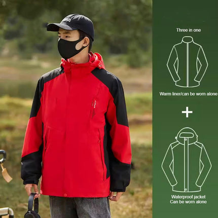 Mens Winter Jacket Waterproof Warm Snow Ski Jackets with Removable Hood 1