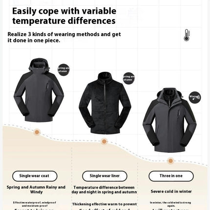 Mens Winter Jacket Waterproof Warm Snow Ski Jackets with Removable Hood 1
