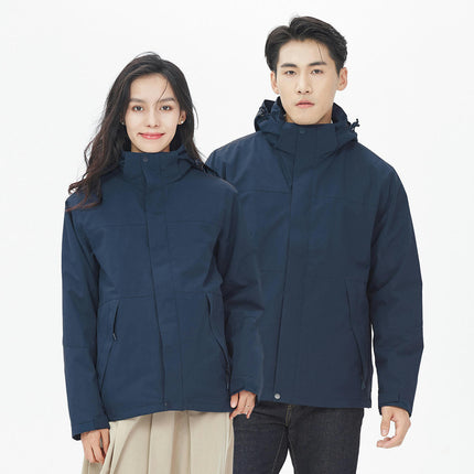 Womens 3-in-1 Winter Jacket Waterproof Rain Coat with Hood Warm Fleece Ski Jackets