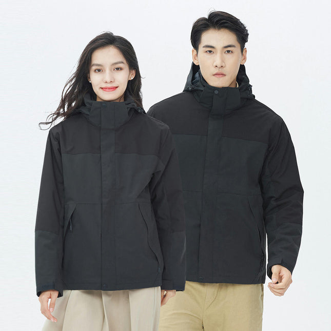 Womens 3-in-1 Winter Jacket Waterproof Rain Coat with Hood Warm Fleece Ski Jackets