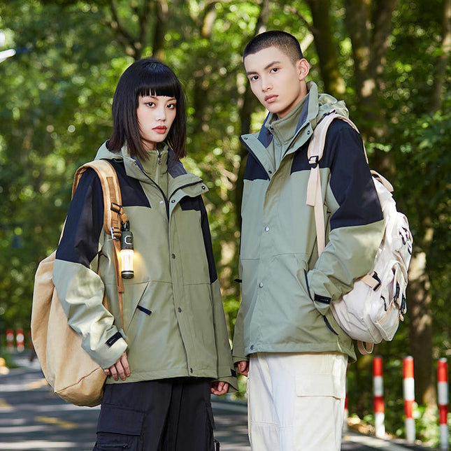 Women's Three-in-one Jacket, Men's Outdoor Camping and Hiking Waterproof Jacket