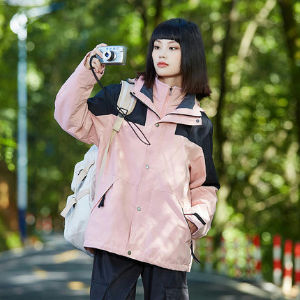 Women's Three-in-one Jacket, Men's Outdoor Camping and Hiking Waterproof Jacket