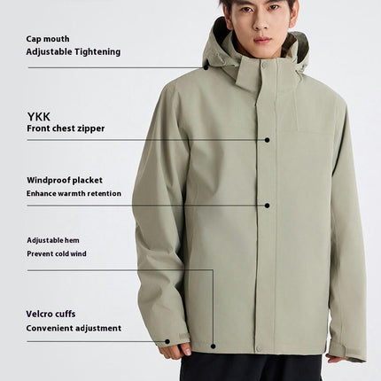 Women's 3-in-1 Jacket with Removable Fleece Lining and Mountaineering Ski Suit Men's Jacket 1