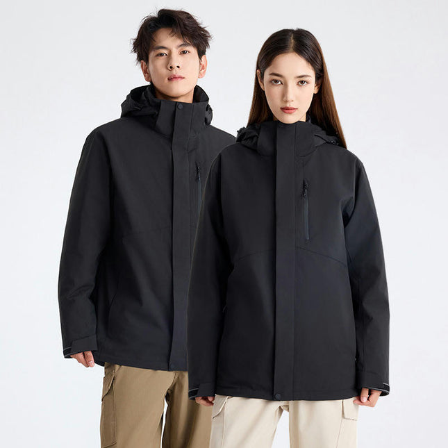 Men's Ski Jacket 3 in 1 Waterproof Winter Jacket Windproof with Down lining Warm Coat