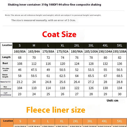 Men's and Women's 3-in-1 Jacket - Windproof, Waterproof and Warm Mountaineering Jacket