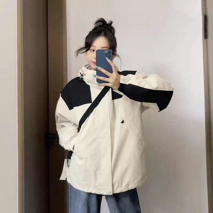 Men's Waterproof 3-in-1 Ski Jacket, Winter Windproof Hooded Jacket Snow Rain Jacket with Inner Warm Coat