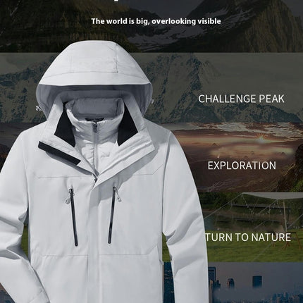 Men's Waterproof 3-in-1 Ski Snow Jacket Puffer Liner Insulated Winter Coat