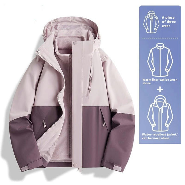 Women's 3-in-1 Winter Coats Snow Ski Jacket Waterproof Windproof Fleece Lined Winter Jacket