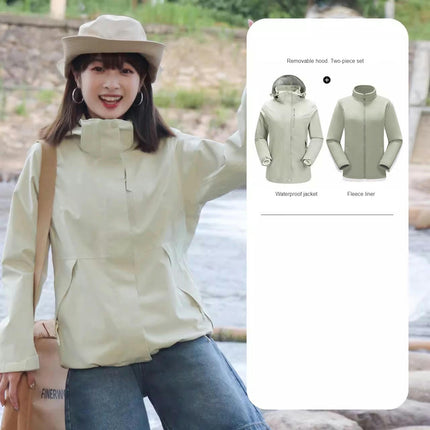 Women's 3-in-1 Winter Coats Snow Ski Jacket Waterproof Windproof Fleece Lined Winter Jacket