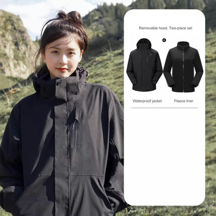 Women's 3-in-1 Winter Coats Snow Ski Jacket Waterproof Windproof Fleece Lined Winter Jacket