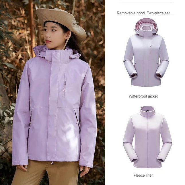 Women's 3-in-1 Winter Coats Snow Ski Jacket Waterproof Windproof Fleece Lined Winter Jacket
